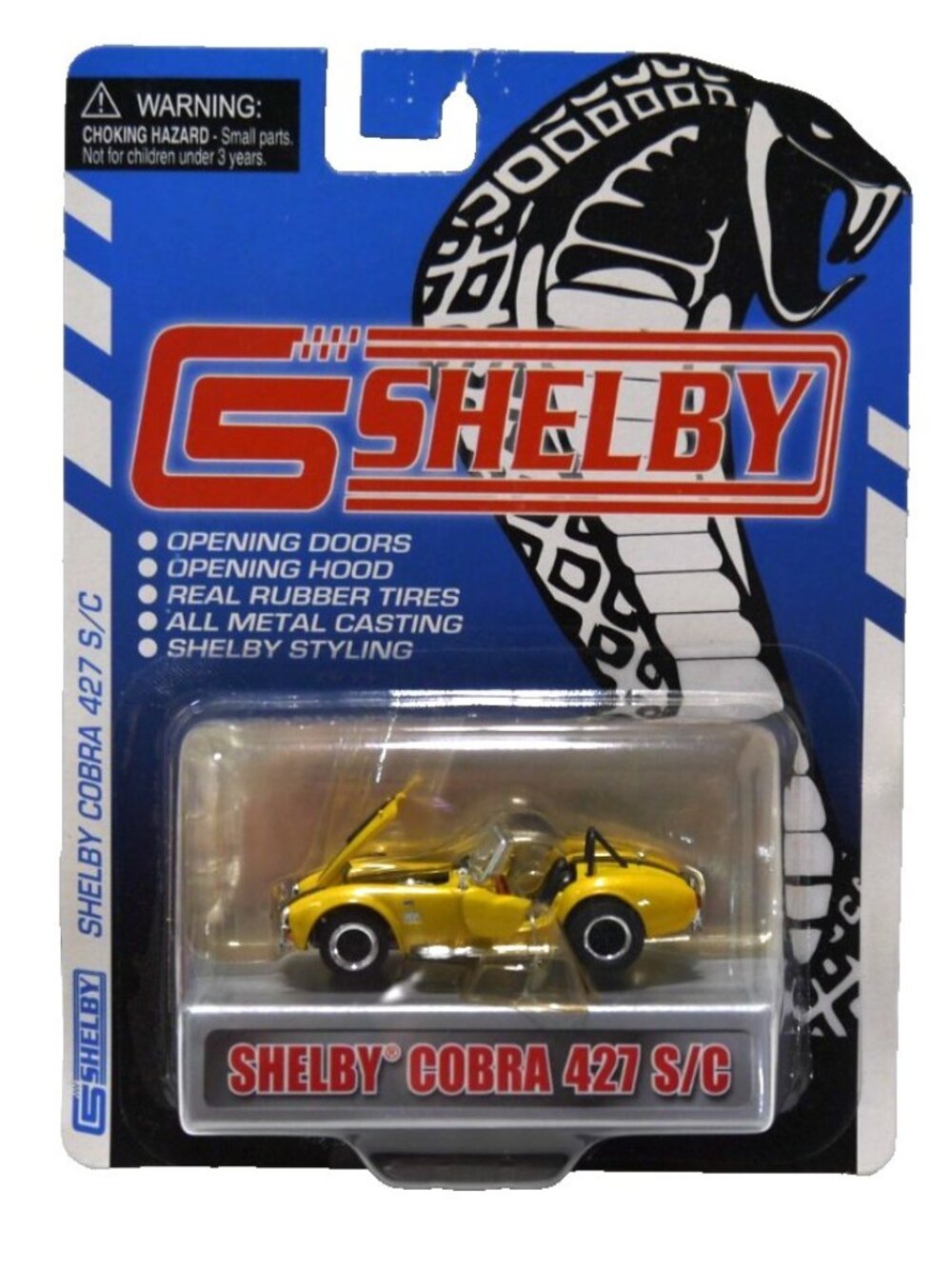 Shelby gold convertible Shelby Cobra 427 S/C diecast 1:64 car New, minor pkg dmg